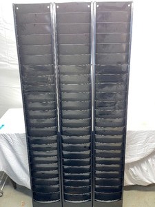 lot 15 image: Three Tall Metal Mail Documents Sorters, secured together