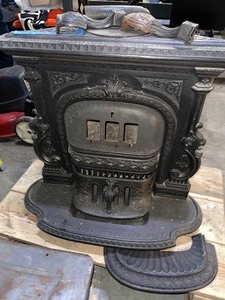 lot 17 image: RARE J.L. Mott Iron Works New York Antique Cast-Iron Fireplace