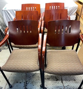 lot 18 image: Six Conference Chairs with Cherry finish
