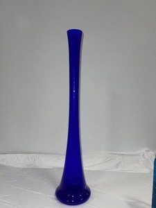 lot 38 image: Tall Blue Glass Vase