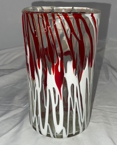 lot 53 image: Red and White Glass Vase