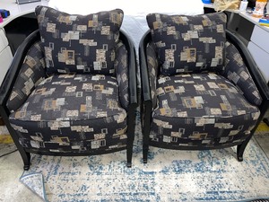 lot 102 image: Set of Richly Patterned Swaim Club Chairs