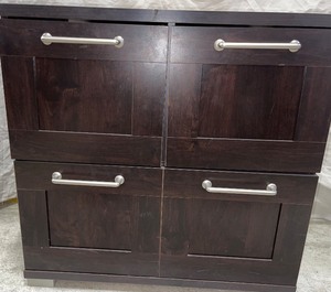 lot 107 image: 4 Door Cabinet and File Cabinet