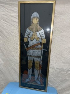 lot 110 image: Framed Tall Art-Praying Knight