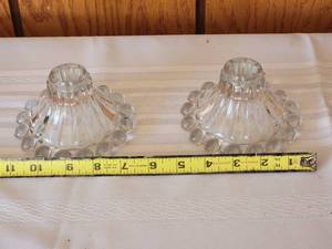lot 64 image: Pretty Fine Glass Candleholder Pair