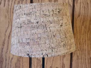 lot 49 image: Minimalist Black Table Lamp with Cork Shade