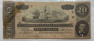 1864 $20 Confederate Bill