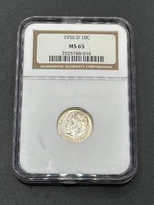 1956-D Roosevelt Dime in MS65