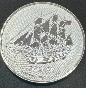 1oz .999 Silver Tall Ship Round