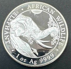 1oz .999 Proof African Elephant Round