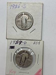 Lot of 2 Standing Liberty Quarters