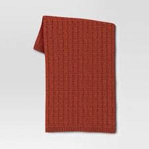 Marled Knit Throw Blanket - Threshold-Orange
