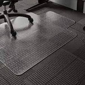 ES Robbins 120023 EverLife 48 x 36 Clear Vinyl Lipped Straight Edge Flat  Low Pile Carpet Chair Mat