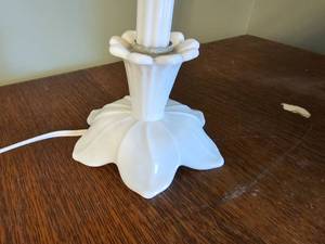 lot 57 image: Beautiful Orchid Porcelain Candlestick Lamp