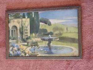 lot 118 image: Tuscan Courtyard Fountain Vintage Print