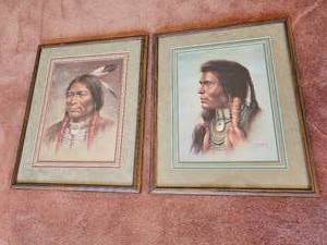 lot 60 image: Bill Hampton Native American Profile Prints