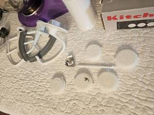 lot 10 image: Purple KitchenAid Mixer and Accessories PLUS Pasta Maker