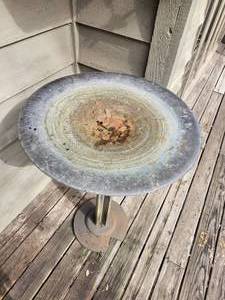 lot 2 image: Postmodern Tall Garden Birdbath