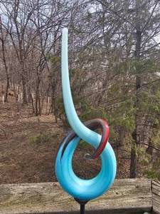 lot 132 image: Pulled Glass Garden Stake Decorations