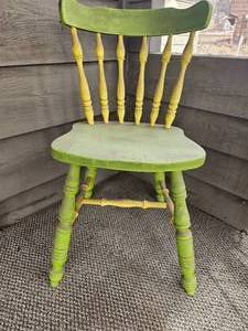 lot 134 image: Playful Green Spindle Chair