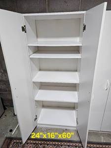 lot 149 image: Rugged White Storage Cabinets