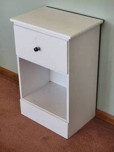 lot 168 image: White Enamel Side Table Nightstand