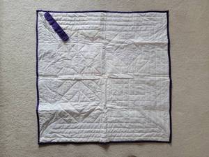 lot 79 image: Adorable Handmade Nursery Quilt - Purple  Blue