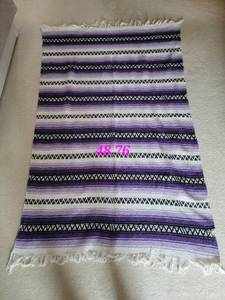 lot 77 image: Vibrant Southwestern Woven Blanket - Purple  White  Black