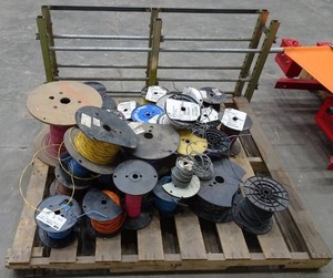 lot 25 image: Assorted Spools of Wire with Heavy Duty Rack