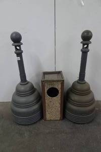 lot 384 image: Safe Smoker Cigarette Recepticles and Outdoor Trash Can with Ashtray