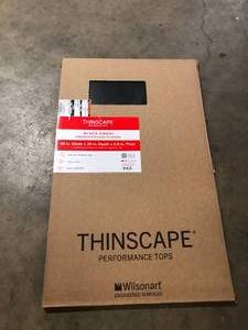 THINSCAPE 4 ft. L x 25 in. D Engineered Composite Countertop in Black Amani with Satin Finish Customer Returns See Pictures