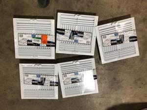 Lot of  12 in. x 12 in. Plastic 4-Way Ceiling Register in White Customer Returns See Pictures