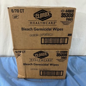 lot 64 image: 2 Cases (6 each) NEW of Clorox Healthcare Ready-to-Use One-Step Cleaner Disinfectant Bleach Germicidal Wipes - Expiration 1221