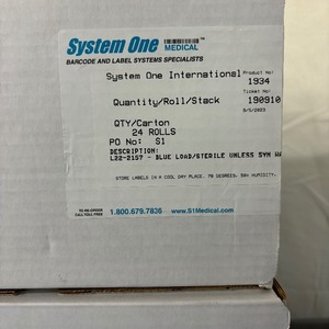 lot 19 image: MSRP $600  2 Cases (24 rolls each) NEW System One L22-2157 Synthetic All-In-One Sterilization Labels&nbsp