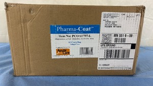 lot 7 image: MSRP $200  1 Case (30 each) NEW Pharma-Coat&nbspPCOAT797-L Non-Shedding Fluid Resistant Lab Coats -&nbspRecommended for automotive spray painting and refinishing.Breathable spunbond material protects from dust and grime&nbsp- Size Large White