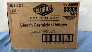 lot 25 image: 1 Case (6 each) NEW of Clorox Healthcare Ready-to-Use One-Step Cleaner Disinfectant Bleach Germicidal Wipes - Expiration 1221