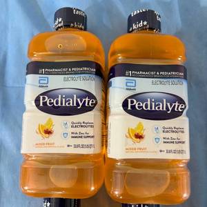 lot 87 image: Lot of 4 NEW Abbott 33.8 fl oz. Pedialyte Electrolyte Solution - Mixed Fruit Flavor - Expiration 0625
