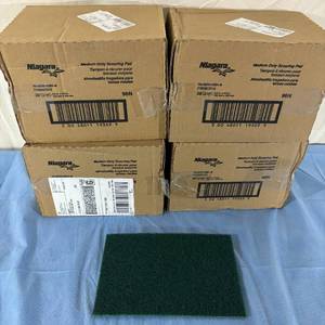 lot 100 image: 4 Cases (20 each per case) NEW Niagara 6 x 9 Medium Duty Scouring Pad -&nbspdesigned to be used for everyday cleaning of most cooking utensils and equipment.