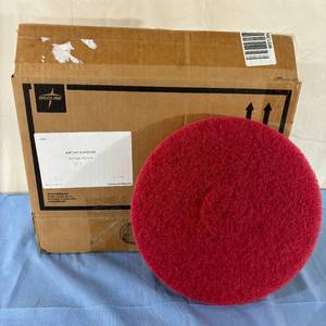 lot 105 image: 1 Case (5 each) Medline MOE44906 3M 5100 Series 12 Red Buffer Floor Pads&nbsp