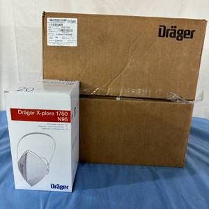 lot 134 image: 1 Case (360 each) NEW Draeger 3951330 X-Plore 1750 N95 Particulate Respirator Mask - Expiration 0125