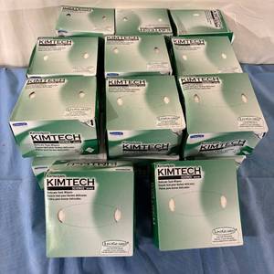 lot 135 image: Lot of 20 Boxes (280 wipes each box) NEW Kimberly-Clark Professional Kimtech Science Kimwipes Delicate Task Wipers with LintGuard Anti-Stat Polyshield
