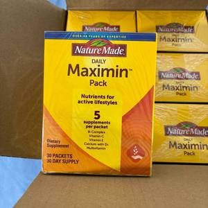 lot 11 image: 2 Cases (6 boxes each case, 30 packs each box) NEW Nature Made 1030 Daily Maximin 5 Supplement Pack - Expiration 823