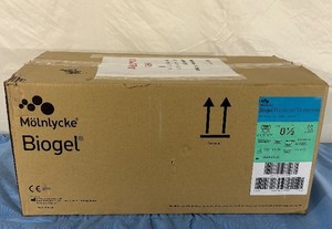 lot 110 image: MSRP $600 1 Case (200 pairs each) NEW Molnlycke 41685 Biogel PI Sterile Powder-Free,&nbspSynthetic, Surgical Undergloves WPuncture Indication System -Biogel�&nbspcoating makes gloves easy to don with damp hands- Size 8 12 -Expiration 524