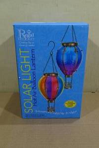 lot 17 image: Regal Solar Light Hot Air Balloon Lantern -Small, Striped