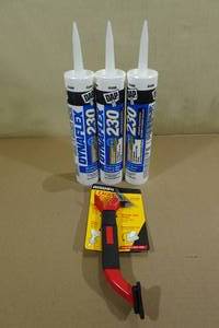lot 19 image: 3 Dap Dynaflex 230 Clear Sealant with Caulk Tool