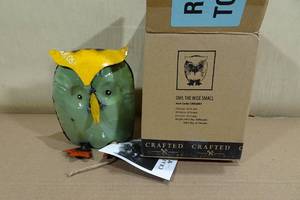 lot 43 image: Crafted Owl The Wise Rustic Metal Dcor - Small 6.1x5.1x4.1