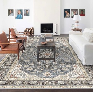 lot 2 image: Washable Area Rug with Non-Slip Backing -9x12