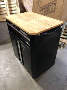 Husky Ready-to-Assemble 24-Gauge Steel 1-Drawer 2-Door Garage Base Cabinet in Black (28 in. W x 32.8 in. H x 18.3 in. D) Customer Returns See Pictures