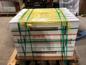 26 Boxes of  Florida Tile Home Collection Beautiful Wood Oak Brown 8 in. x 36 in. Matte Porcelain Floor and Wall Tile (27 cases  419.58 sq. ft.  Pallet) Customer Returns See Pictures