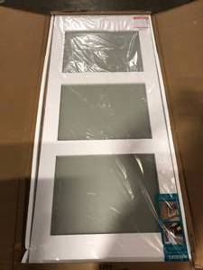 eightdoors 36 in. x 84 in. 3 Frosted Glass Solid Core White Finished Interior Barn Door Slab  Customer Returns See Pictures